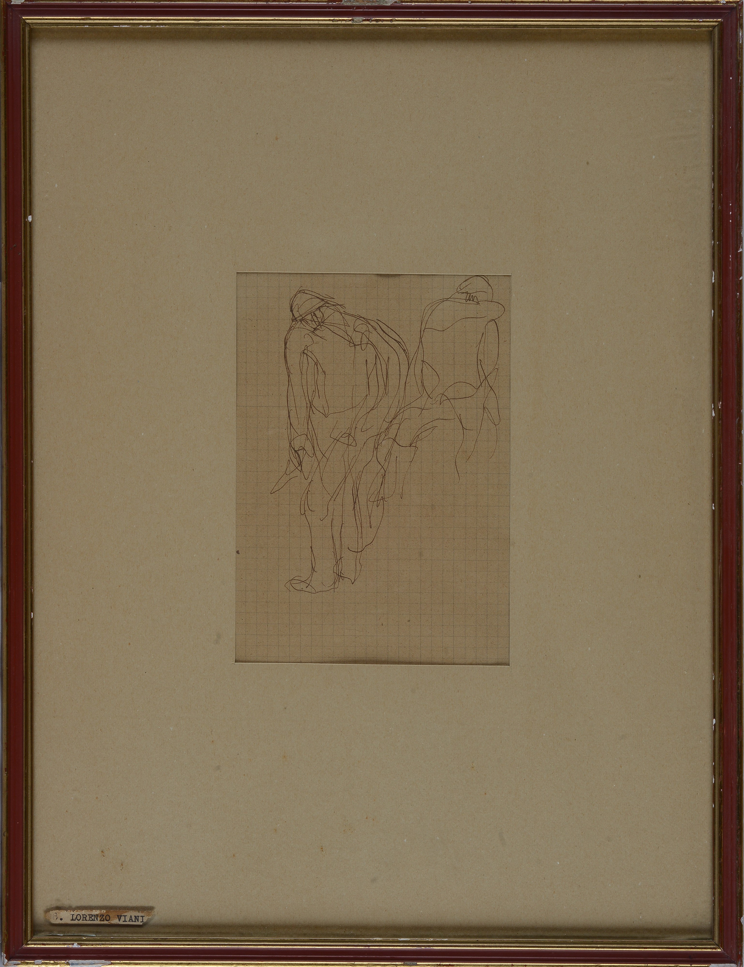 Lorenzo Viani - Soldato e figura, inchiostro su carta