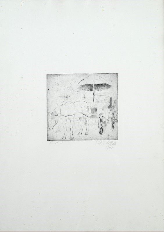 Silvio Loffredo : Carrozza  (1947)  - Acquaforte - Asta GRAFICA, MULTIPLI ED EDIZIONI - Galleria Pananti Casa d'Aste