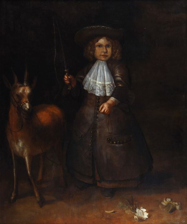 Anonimo, XIX sec. - Boy with kid