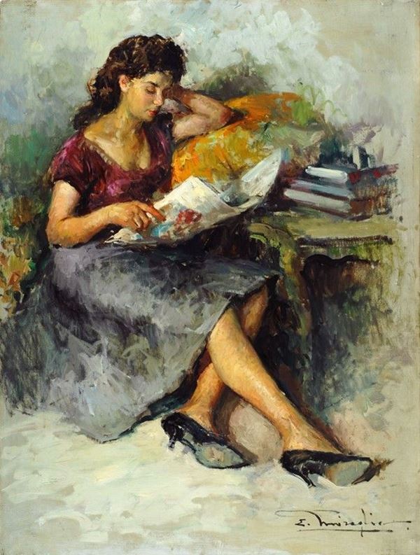 Ermogene Miraglia - Ragazza che legge 
