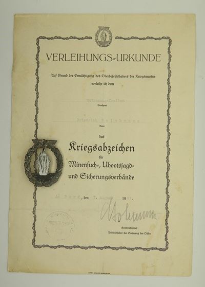 Distintivo con Certificato Tedesco