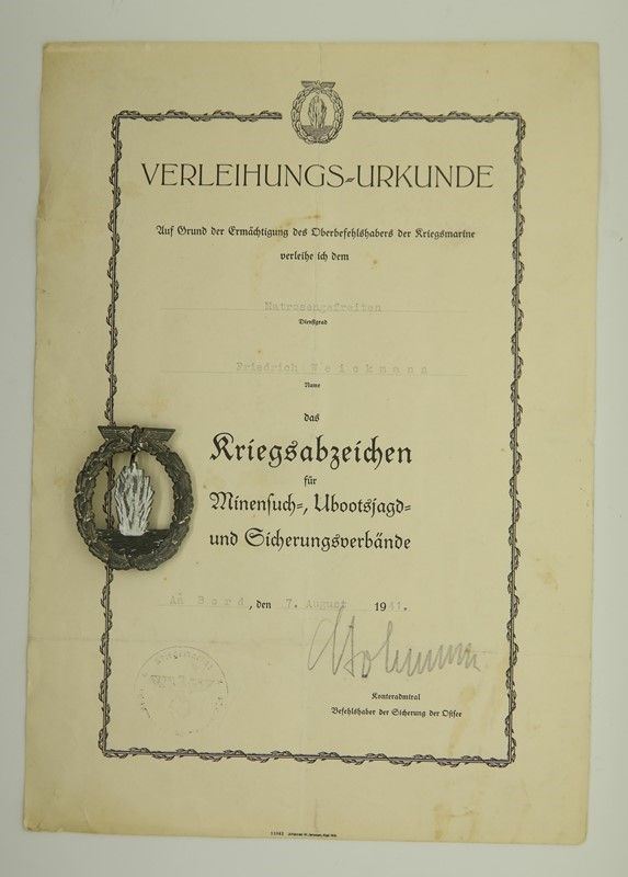 Distintivo con Certificato Tedesco