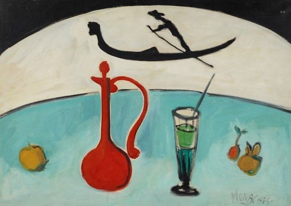 Sante Monachesi : Senza titolo  - Olio su tela - Asta Arte Moderna e Contemporanea - III - Galleria Pananti Casa d'Aste