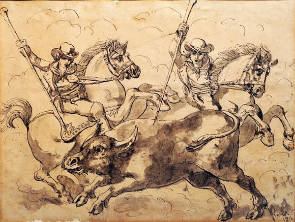 Bartolomeo Pinelli - Caccia al toro