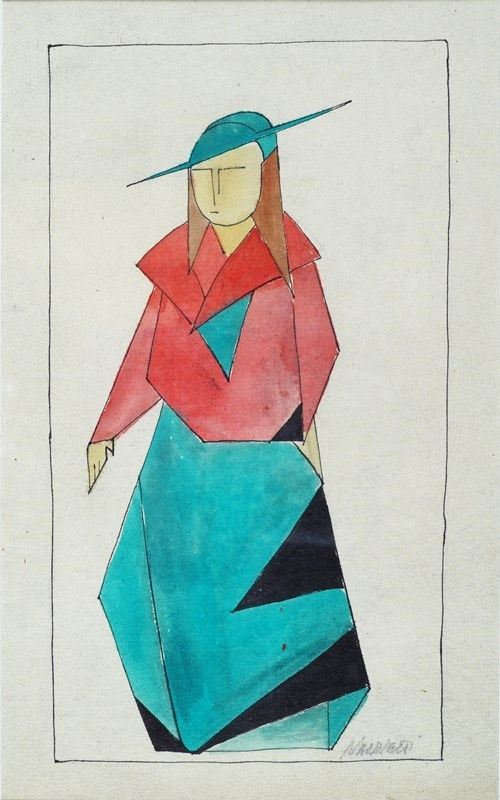 Neri Nannetti - Donna in abito futurista
