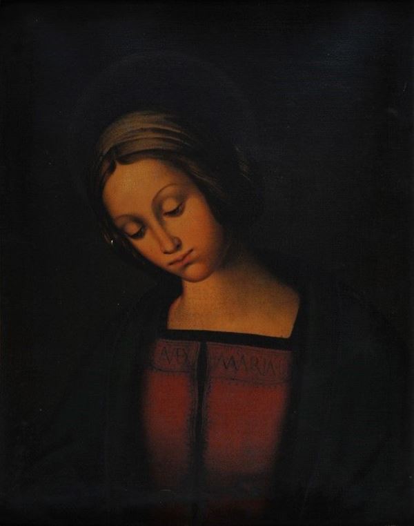 Scuola Italiana, XIX - XX sec. : Madonna  - Olio su tela - Asta ANTIQUARIATO - Galleria Pananti Casa d'Aste