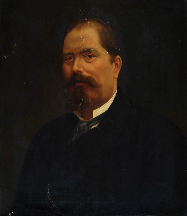 Antonio Dell'Angelo : Ritratto virile  (1894)  - Olio  su tela - Asta AUTORI DEL XIX E XX SEC - II - Galleria Pananti Casa d'Aste