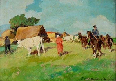 Paesaggio con Buttero e Buoi