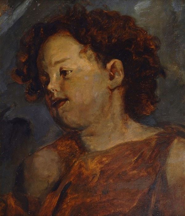 Oskar Larsen : Ritratto di bambina  (1925)  - Olio su cartone - Asta AUTORI DEL XIX E XX SEC - II - Galleria Pananti Casa d'Aste