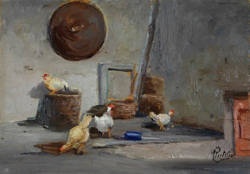 Rutilio Muti - Interno con Galline