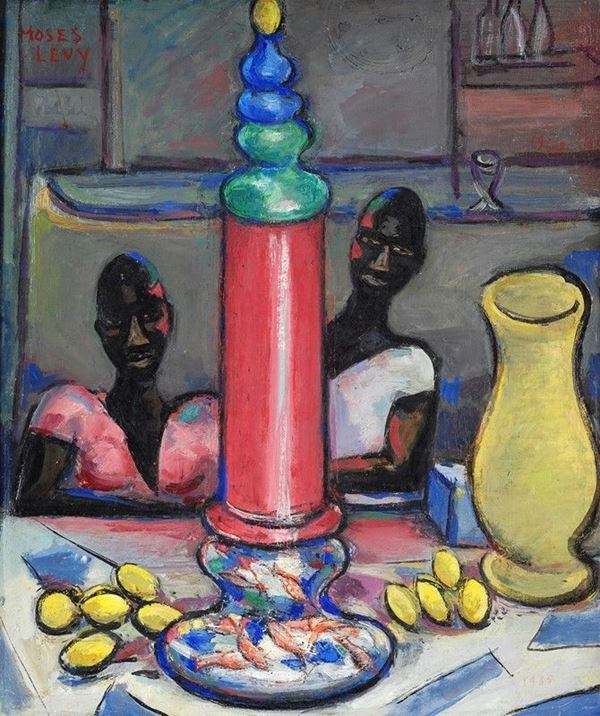 Moses Levy : Negre e liquore  (1935)  - Olio su tela riportata su tavola - Asta AUTORI DEL XIX E XX SEC - II - Galleria Pananti Casa d'Aste