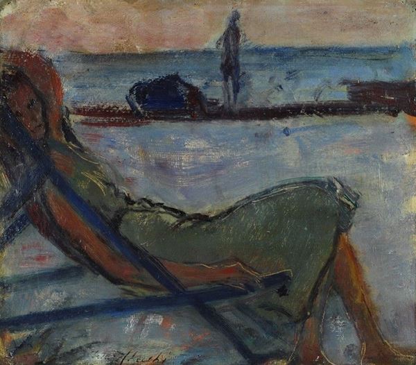 Arturo Checchi - Donna sulla sdraio 