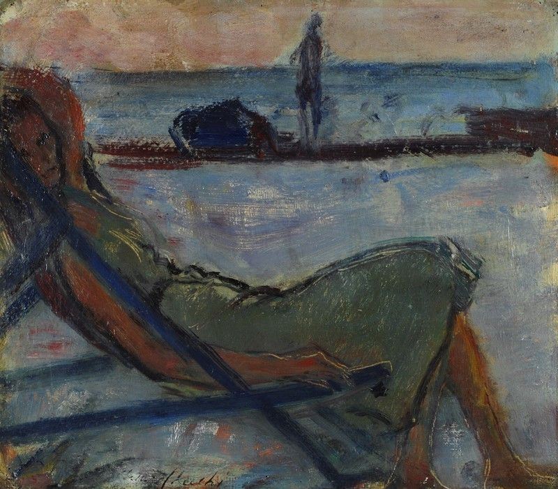 Arturo Checchi - Donna sulla Sdraio