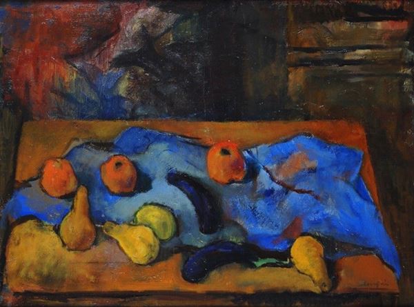 Mario Mafai : Natura morta  - Olio su tela - Asta Arte Moderna e Contemporanea - III - Galleria Pananti Casa d'Aste