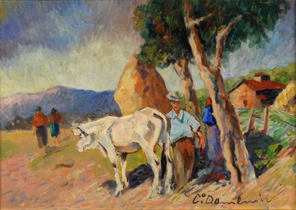 Carlo Domenici - Bue e figure