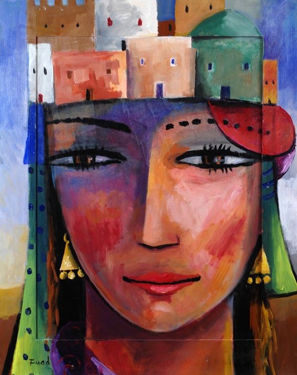 Fuad Aziz : Senza titolo  - Olio su legno - Asta Arte Moderna e Contemporanea - III - Galleria Pananti Casa d'Aste