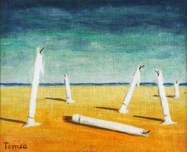 Fiorenzo Tomea : Candele  (1956)  - Olio su cartone telato - Asta Arte Moderna e Contemporanea - III - Galleria Pananti Casa d'Aste