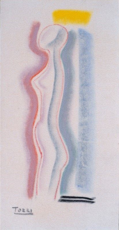 Mario Tozzi : Figura  (1979)  - Pastello su carta velluto - Asta AUTORI DEL XIX E XX SEC, ARTE MODERNA E CONTEMPORANEA - Galleria Pananti Casa d'Aste