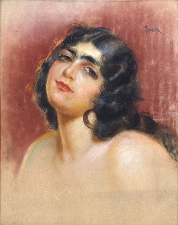 Francesco De Nicola : Ritratto di ragazza  - Auction AUTORI DEL XIX E XX SEC - II - Galleria Pananti Casa d'Aste
