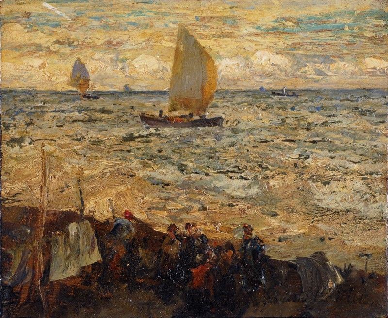 Fausto Pratella - Marina con Figure