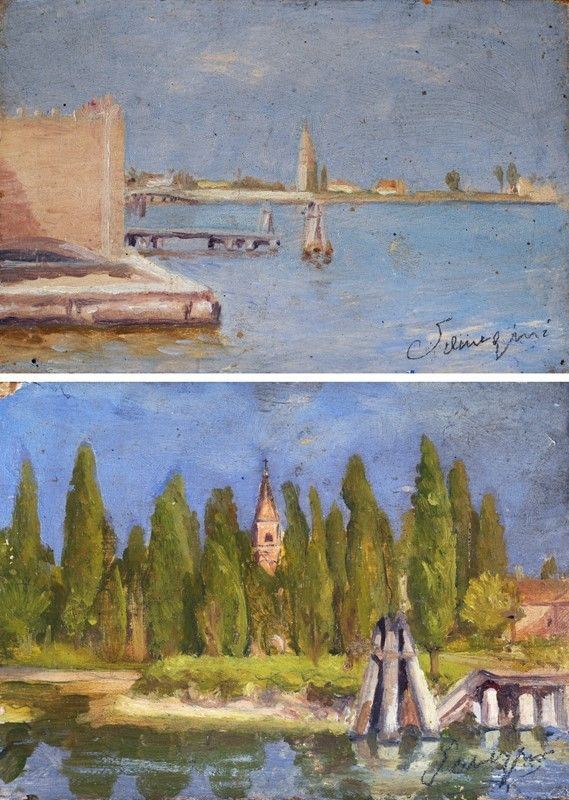 Pio Semeghini - Scorcio dell'isola di Mazzorbo e San Francesco del Deserto