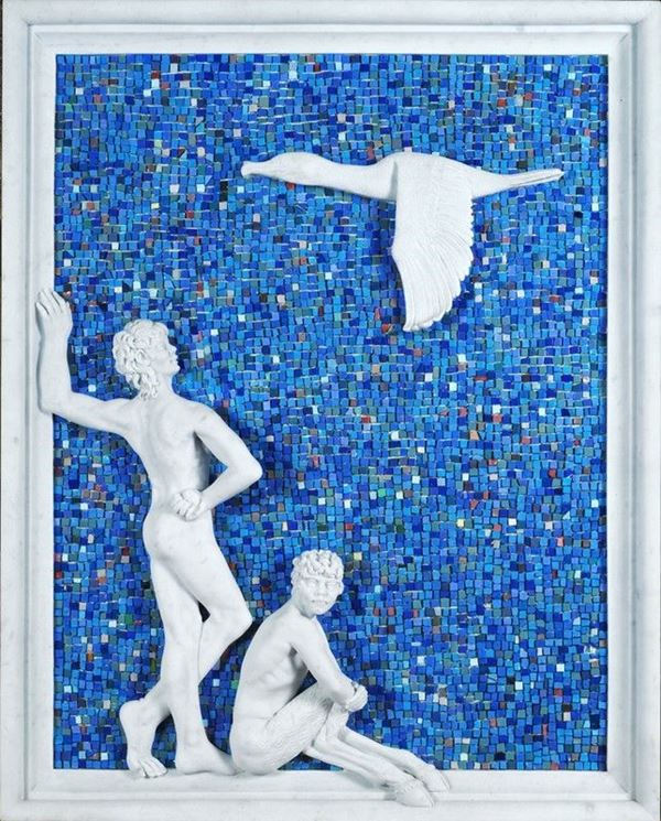 Athos Ongaro : Illio I  (2003)  - Marmo bianco e mosaico  - Asta Arte Moderna e Contemporanea - III - Galleria Pananti Casa d'Aste