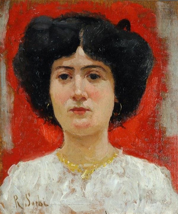 Raffaello Sorbi : Ritratto di donna  - Auction AUTORI DEL XIX E XX SEC - II - Galleria Pananti Casa d'Aste