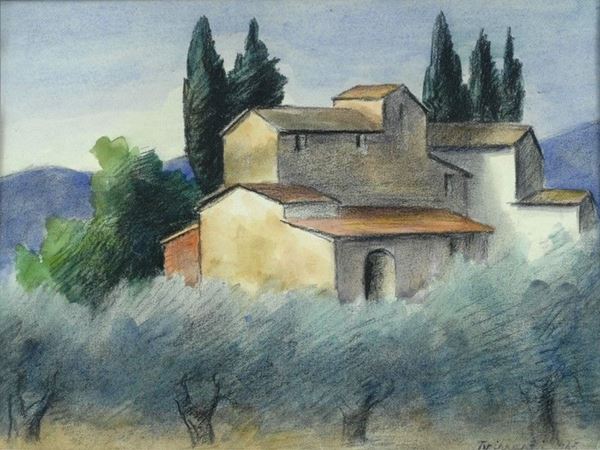 Nino Tirinnanzi - Campagna con casolare