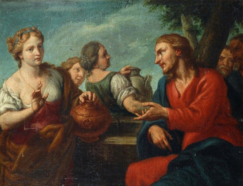Scuola Veneta, XVIII Sec. - Cristo e la Samaritana al Pozzo