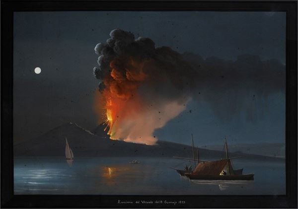 Anonimo, XIX sec. - Eruzione del Vesuvio 