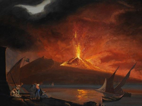 Anonimo, XIX sec. - Eruzione del Vesuvio.
