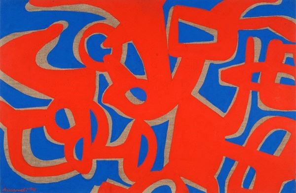 Carla Accardi : Blu rosso  (1990)  - Acrilico su tela - Asta Arte Moderna e Contemporanea - III - Galleria Pananti Casa d'Aste