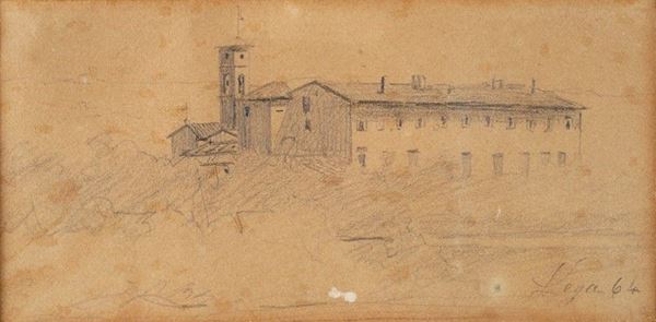 Silvestro Lega : Caseggiati toscani  (1864)  - Asta AUTORI DEL XIX E XX SEC - II - Galleria Pananti Casa d'Aste