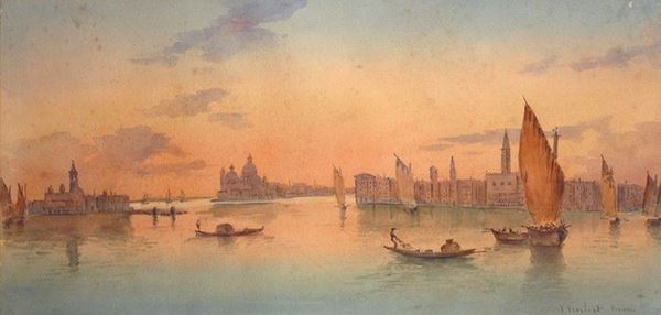 Frans Vervloet - Veduta della laguna di Venezia