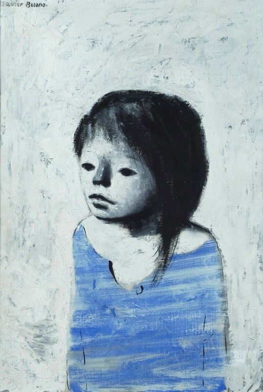 Xavier Bueno : Bambina  (1966)  - Olio su cartone telato - Asta Arte Moderna e Contemporanea - III - Galleria Pananti Casa d'Aste