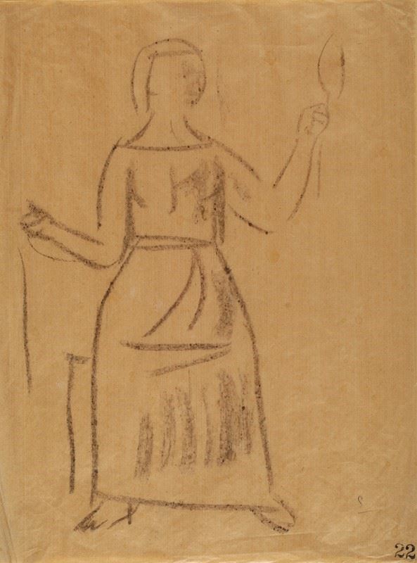 Enzo Pregno : Figura   - China su carta - Asta AUTORI DEL XIX E XX SEC - Galleria Pananti Casa d'Aste