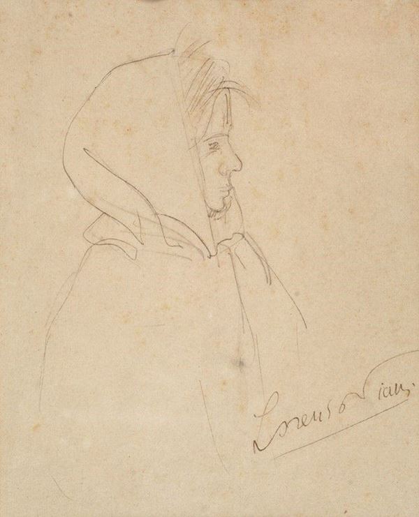 Lorenzo Viani : Bambina  - China e matita su carta - Asta AUTORI DEL XIX E XX SEC - Galleria Pananti Casa d'Aste