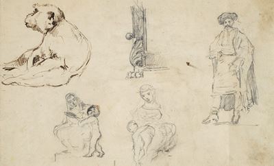 Schizzi di Scimmia e Figure