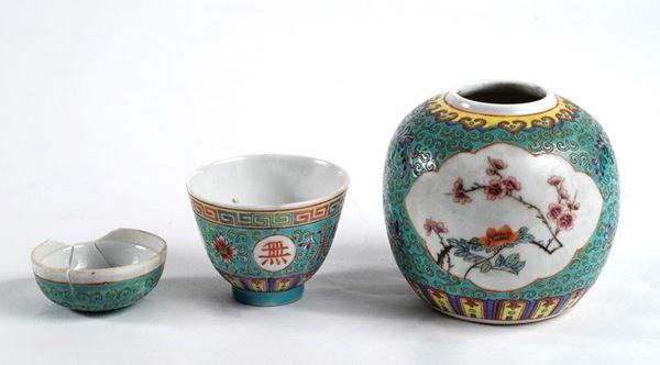 Vaso e ciotola Cina XX sec.