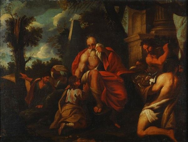 Scuola Romana, XVII sec. - Scena biblica