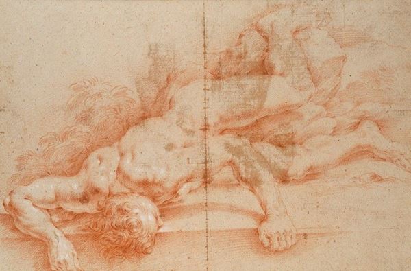 Anonimo, XVIII sec. : Reclining nude  - Ink on paper on cardboard - Auction ANTIQUES, AUTHORS OF XIX AND XX CENTURY - II - Galleria Pananti Casa d'Aste