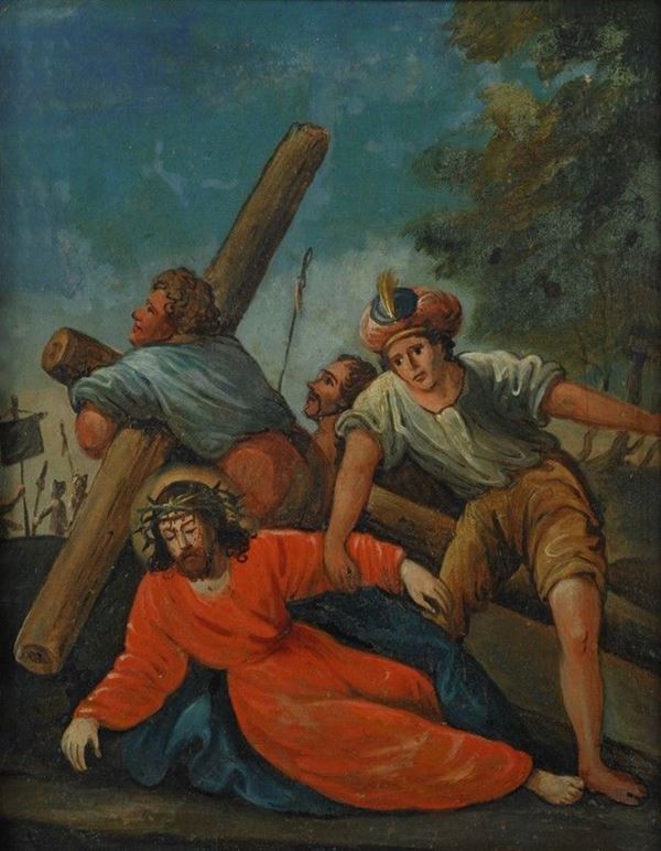 Anonimo, XIX - XX sec. : Andata al calvario  - Auction ANTIQUARIATO - Galleria Pananti Casa d'Aste