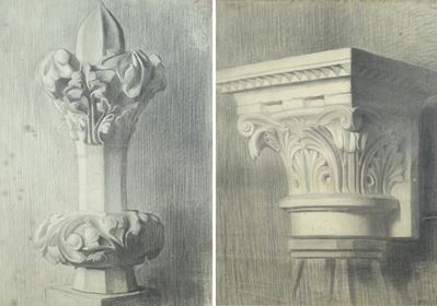 Coppia di Studi di Elementi Architettonici