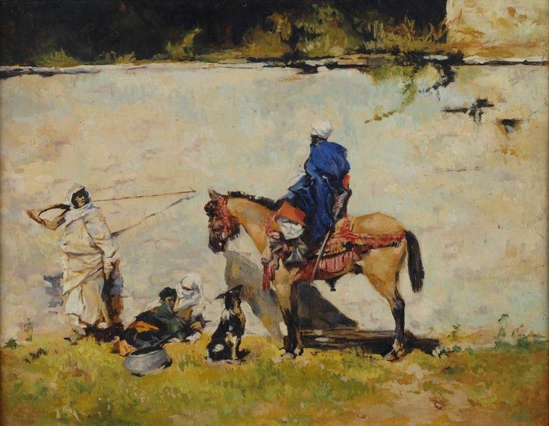Anonimo, XIX Sec. - Arabo a Cavallo ( da Mariano Fortuny)
