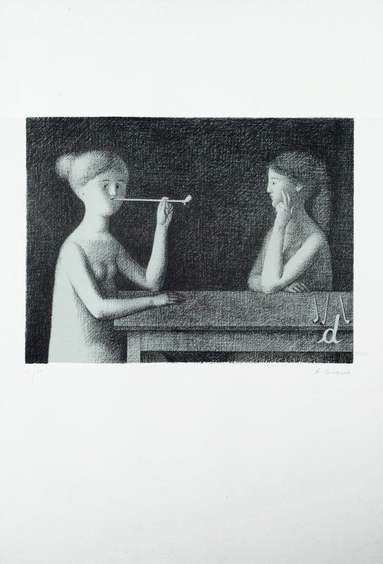 Antonio Bueno : Fumatrice di pipa  - Auction GRAFICA ED EDIZIONI - Galleria Pananti Casa d'Aste