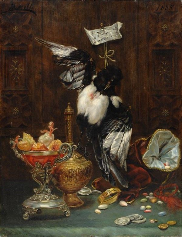 Victor Morelli : Natura morta   - Auction AUTORI DEL XIX E XX SEC - II - Galleria Pananti Casa d'Aste