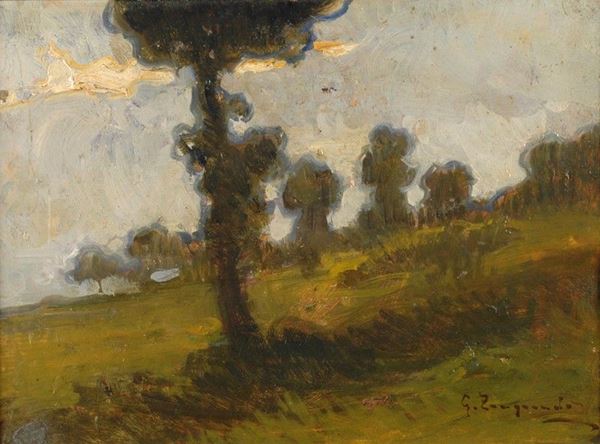 Giovanni Zangrando - Campagna con alberi