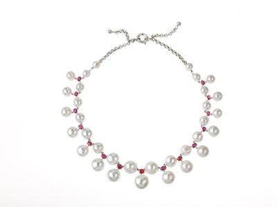 Collana Perle, Brillanti e Rubini