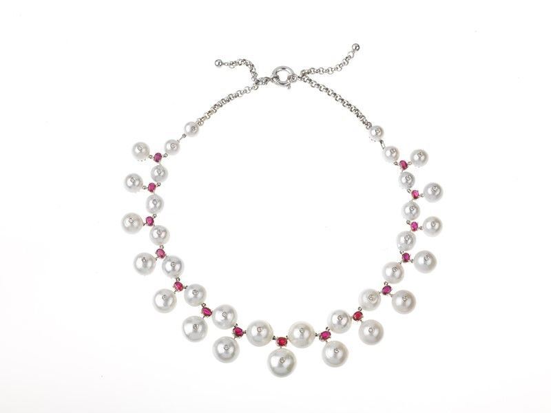 Collana Perle, Brillanti e Rubini