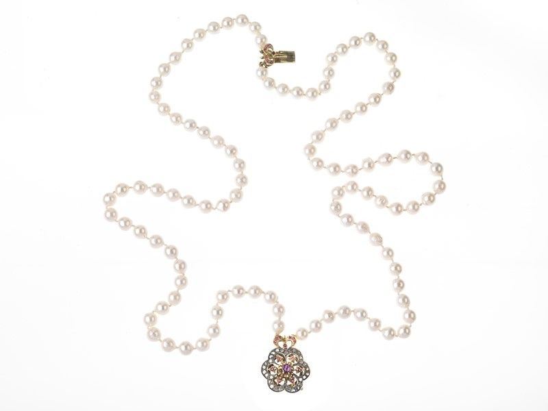 Collana Perle, Rubini e Dimanti